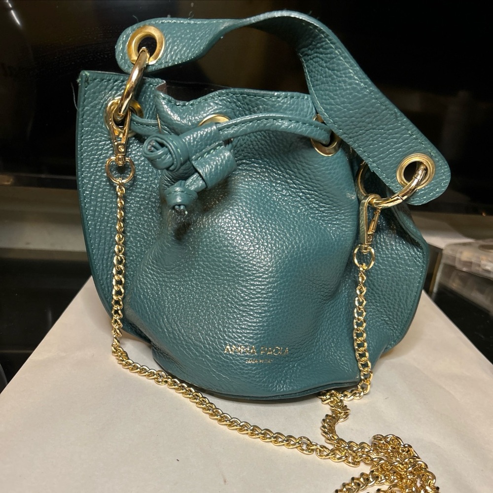 Anna Paola Green Bucket Bag